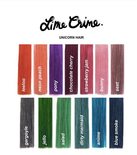 Lime Crimes Unicorn Hair Vegan Semi Permanent Hair Dye Categories