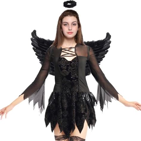 Mannice Fallen Angel Costume Black Fallen Angel Dress Dark Angel