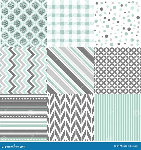 Seamless Patterns With Fabric Texture Stock Vector Illustration Of