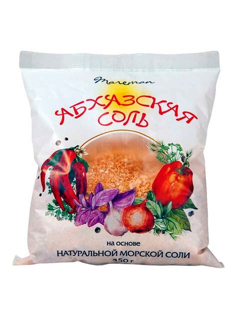 Соль Абхазская на основе морской соли №1 Mareman 450 гр., Пудовъ ...
