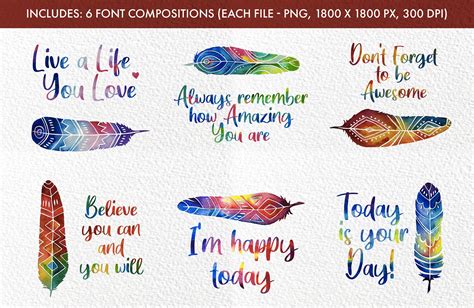 Feather Watercolor Clipart, Feather Set, Home Decor, Digital Feathes ...