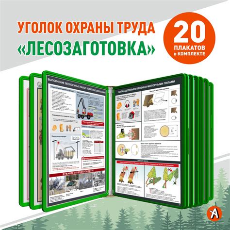 Уголок охраны труда с плакатами "Лесозаготовка и Деревообработка ...