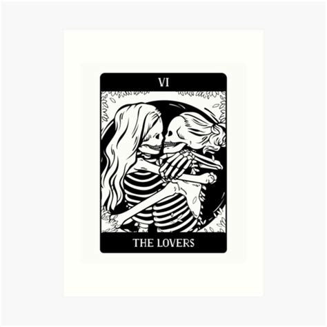 Tarot Gift The Lovers Tarot Card Skull Tarot Card Ocult Lesbian Skeleton Love Lesbian