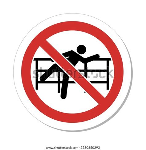 Iso Prohibition Sign Do Not Climb Stock Vector Royalty Free