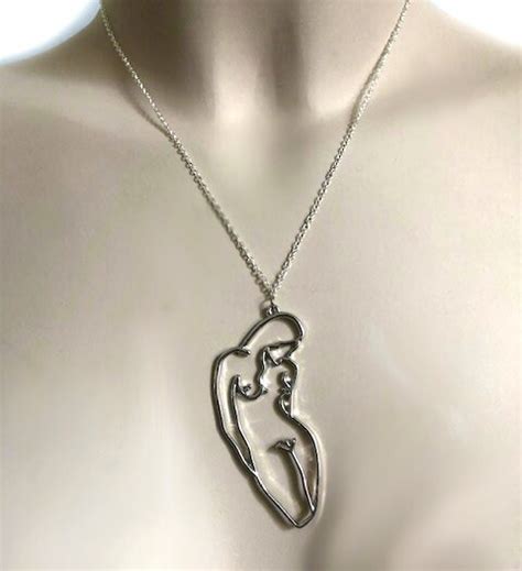 Necklace With A Nude Female Pendant Etsy