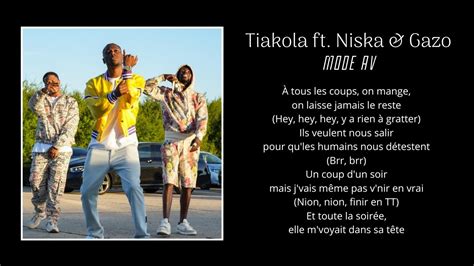 Tiakola Ft Niska Gazo Mode AV Paroles Lyrics YouTube