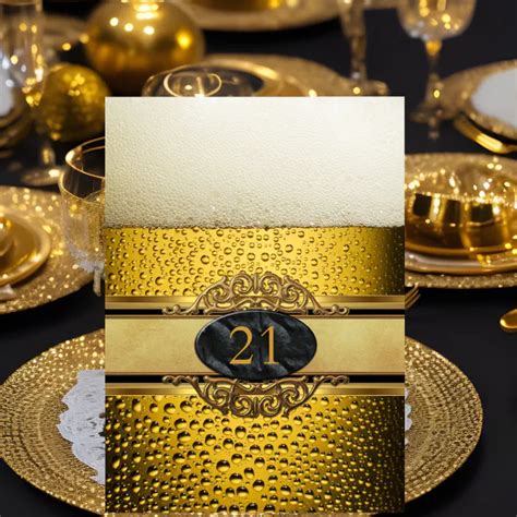 21st Mans Beer Black Gold Birthday Party Invitation Zazzle