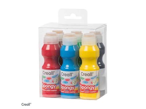 Creall Spongy Plakkaatverf 6 Kleuren Assorti 70ml OnderwijsMagazijn Nl