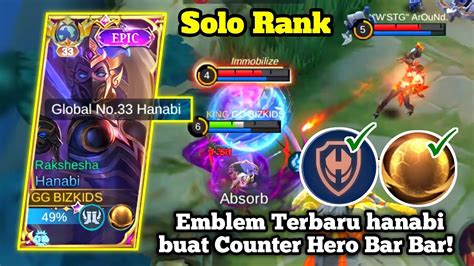 EMBLEM TERBARU HANABI BUAT LAWAN MUSUH HERO BAR BAR DAMAGENYA GAK