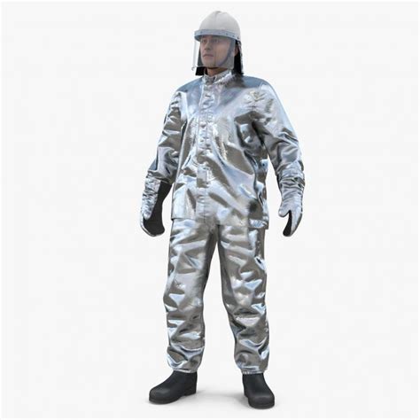 3D Firefighter Wearing Aluminum Fire Resistant Suit model | 3D Molier ...