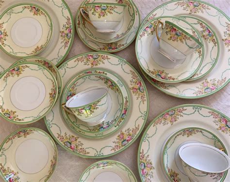 Meito China Formal Garden Pattern Service For 4 20 Pieces Etsy