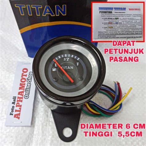 Promo Ampere Bensin Motor Bulat Hitam Indikator Fuelmeter Spidometer