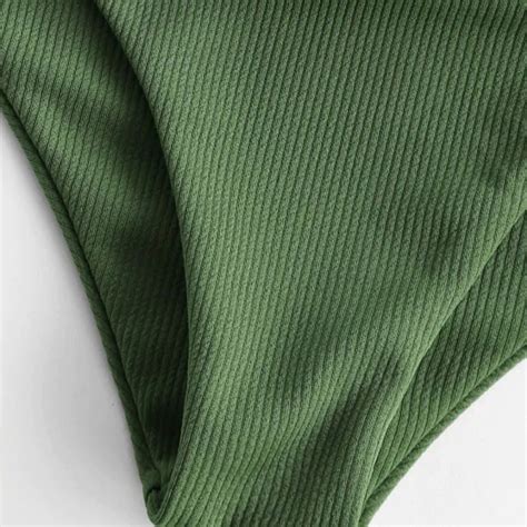 Sexy Solid Split High Waist Bikini Swimsuit On Luulla