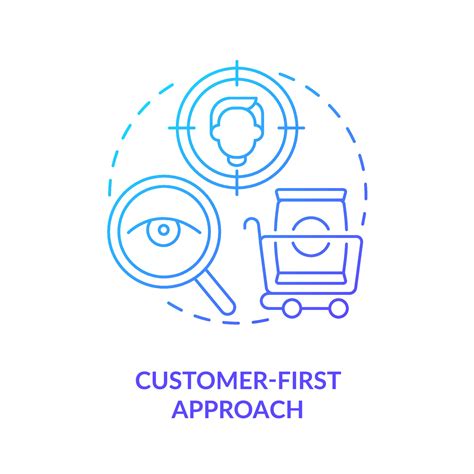 Customer first approach blue gradient icon. Machine industry. Lean