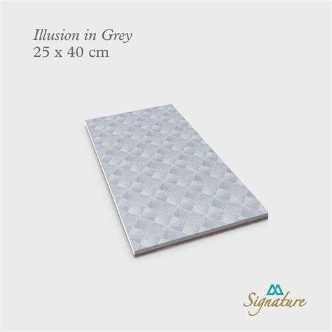 Jual KERAMIK DINDING 25X40 ILLUSION GREY GLOSSY MULIA TILE Di Seller