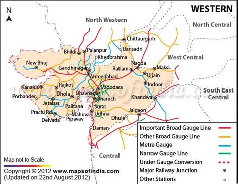 Western Railway Zone Map of India