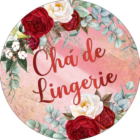 Painel De Festa Redondo x Chá Lingerie Floral Via Cores
