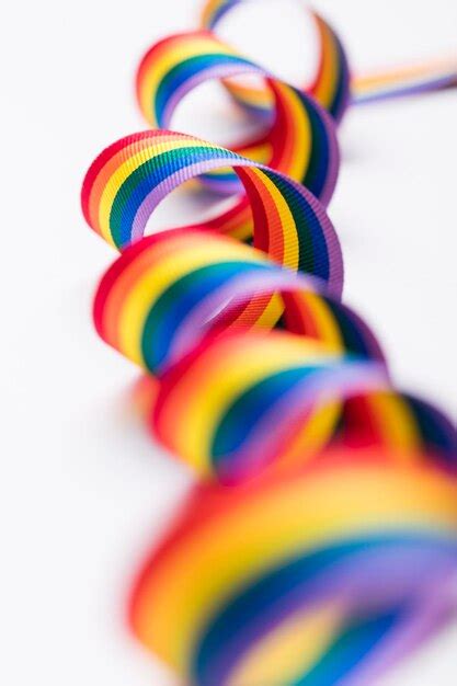 Premium Photo Gay Pride Lgbt Rainbow Ribbon On White Background
