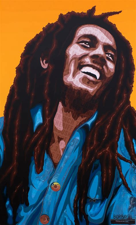 Bob Marley Collage Painting Borbay