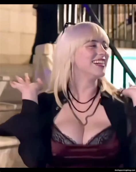 Billie Eilish Bounces Her Big Boobs In A Lace Bra At The Party Pics