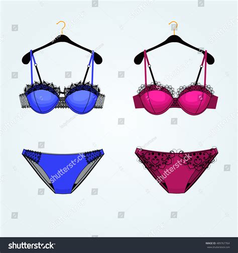 Lingerie Set Vector Fashion Illustration Bra Stock Vector Royalty Free Shutterstock