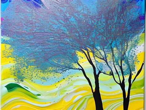 Painting On Top of Acrylic Pour For Beautiful Embellished Artwork ...