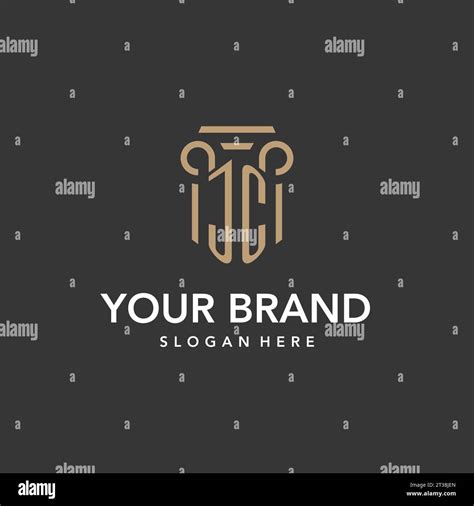 JC Logo Monogram With Pillar Style Design Vector Stock Vector Image