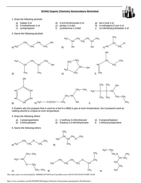 Solution 2b Organic Chemistry Nomenclature And Properties Worksheets Library