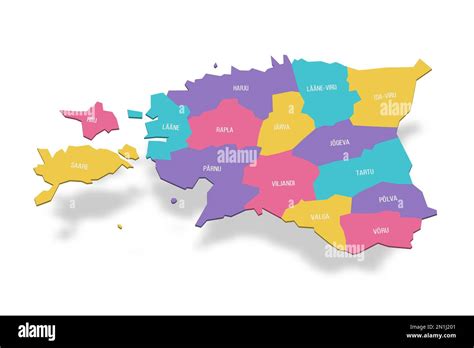 Estonia Political Map Of Administrative Divisions Counties 3d