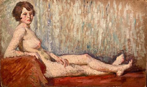 Proantic Nude From The S Oil On Cardboard Unsigned