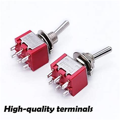 Mxuteuk Pcs Pin Position Dpdt Mini Miniature Toggle Switch On On