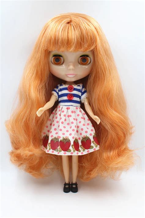 Blygirl Doll Orange White Mixed Color Hair 30cm Doll 16 Blyth Doll Body Fashion Can Refit