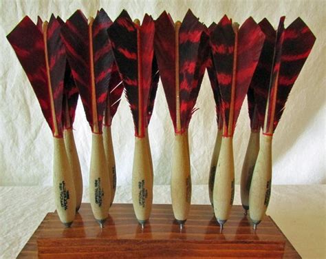 12 Red Dyed 4 Feather Apex No 2 Turkey Feather Darts Etsy