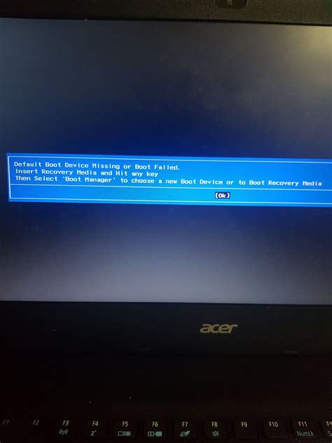 What Do I Do When My Laptop Shows Default Boot Device Missing Or Boot Failed — Acer Community