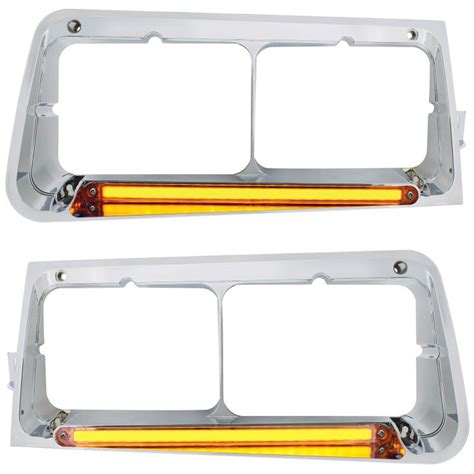 Freightliner Fld Headlight Bezel With Glo Led Lights Raneys Truck Parts