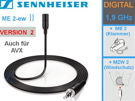 Sennheiser ME 2-ew Version II Ansteckmikrofon (Kugel) - Smehyl ...