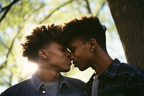 Free Photo Side View Gay Couple Being Romantic