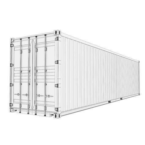 40 Feet High Cube Hapag Lloyd Shipping Container 3D Model FlatPyramid