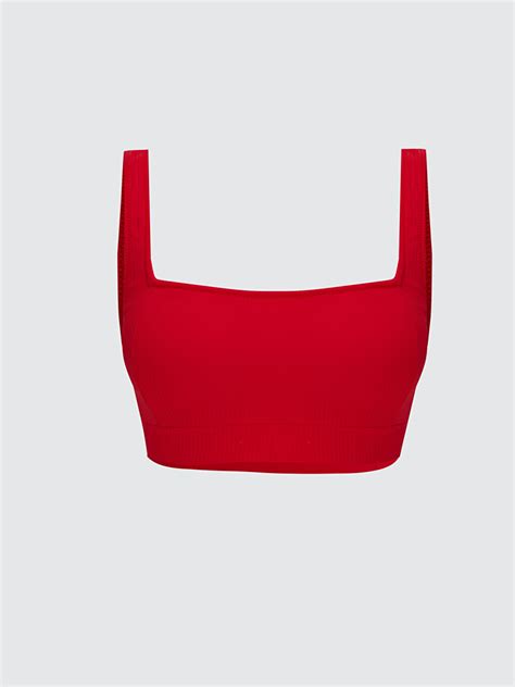 Square Neck Straight Strap Women S Bikini Top S FI Z ST S FI Z ST LC Waikiki