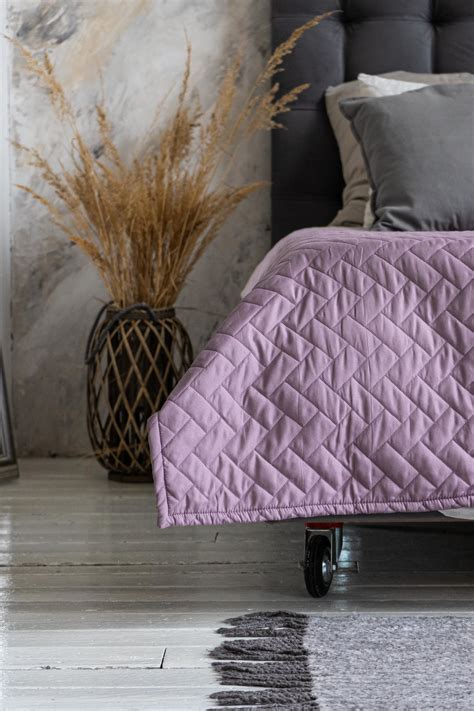 Покрывало KyuAr ПС1804П, 180x200 см, микрофибра, цвет пыльная роза ️ ...