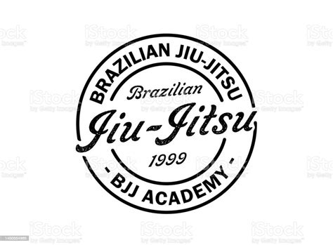 Jiujitsu Logo Bjj Badge Brazilian Jiujitsu Emblem Vector Illustration