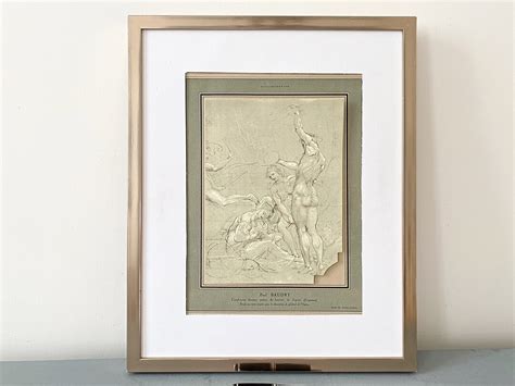 Rare Authentic French Vintage Classic Nude Drawing By Paul Baudry Reproduction Genuine Belle