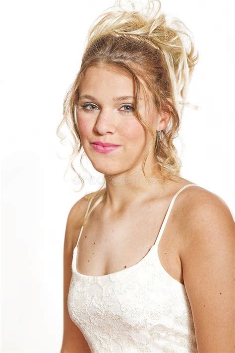 Jolie Fille Blonde De L Adolescence Robe Habill E Balloons Image Stock Image Du Beau