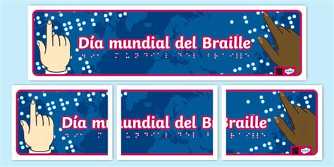Cartel Día Mundial Del Braille Linsegnante Ha Fatto