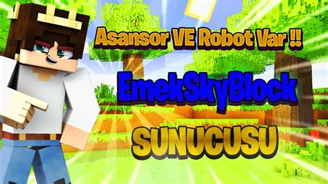 ASANSÖRLÜ EmekSkyBlock LexaCraft Minecraft Sunucu Tanıtımı YouTube