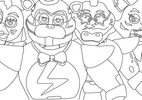 X Fnaf Digital Colouring Pages Original Hand Drawn Digital Etsy