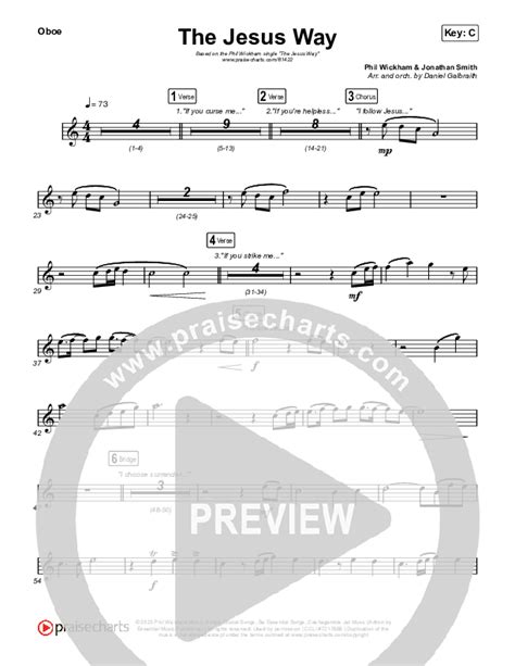 The Jesus Way Oboe Sheet Music PDF Phil Wickham PraiseCharts