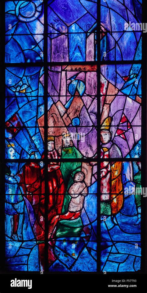 Reims Cathedral Stained Glass Marc Chagall Fotograf As E Im Genes De