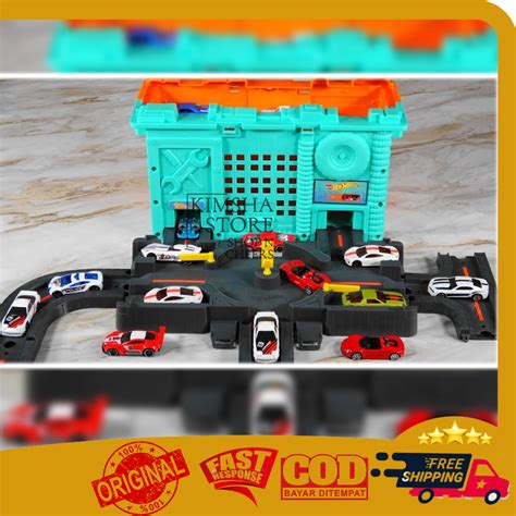 Hot Wheels City Town Center Playset Suitcase Box Tracks Racing Car Track Toy Tracks Street