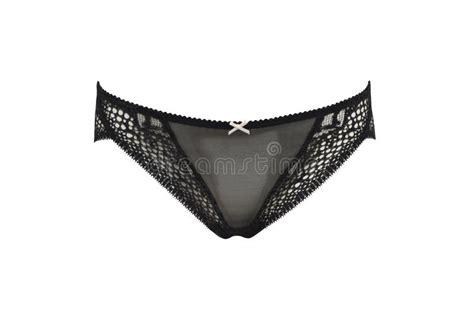Lingerie Zwarte Sexy Zijpanties Geïsoleerd Op Witte Achtergrond Stock Afbeelding Image of